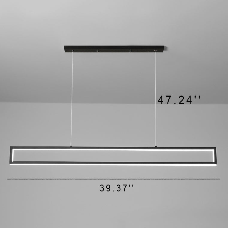 Modern Minimalist Long Frame LED Chandelier BulbSquare