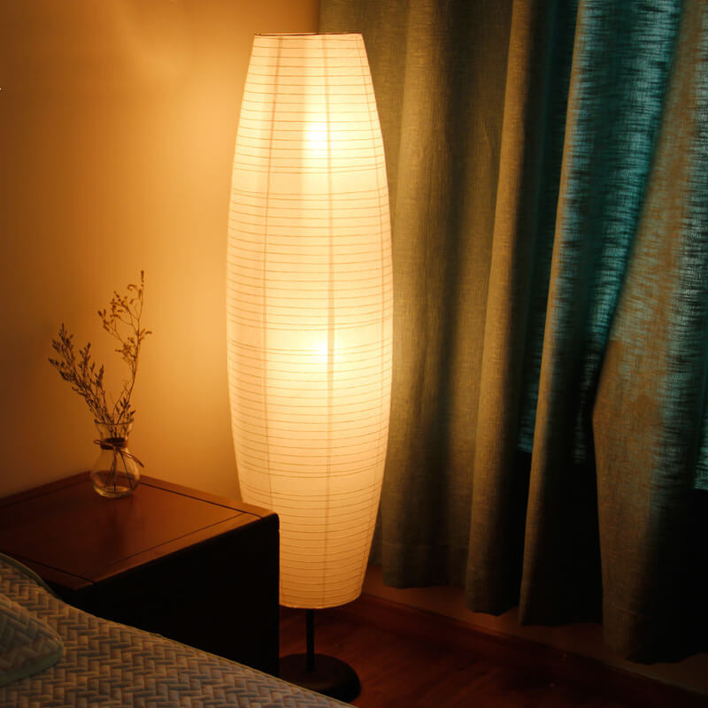 Nordic Minimalist Rice Paper Column 2-Light Standing Floor Lamp Lumendat