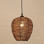 Retro Rattan Weaving Dome 1-light Pendant Light Lumendat