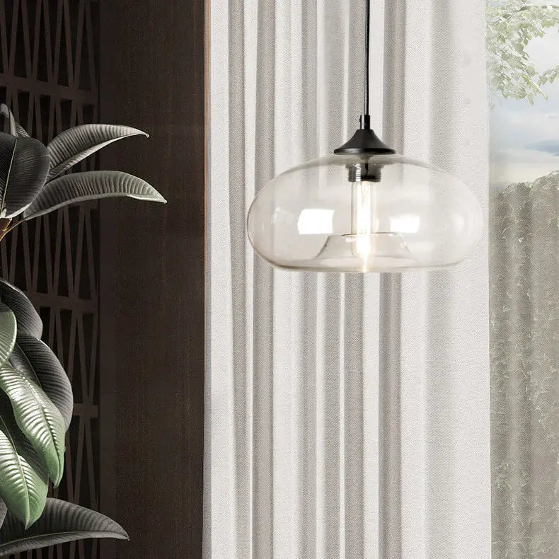 Creative Colored Glass Oval 1-light Pendant Light Lumendat
