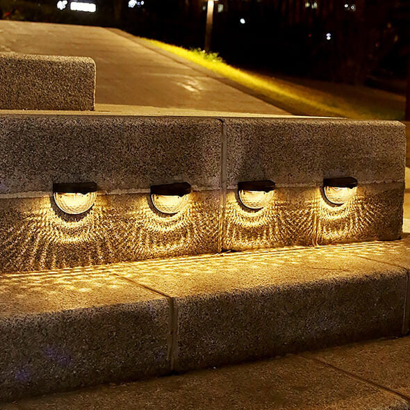 Solar Semi Circle Outdoor Waterproof Light Shadow Fence Wall Sconce Lamp Lumendat