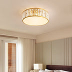 Modern Iron Crystal Round 3/4/5 Light Flush Mount Ceiling Light