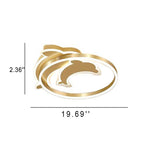 Lumendat Modern Creative Golden Dolphin Iron LED Flush Mount Ceiling Light Lumendat