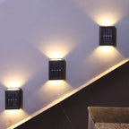 Solar Square Up and Down Lighted LED Outdoor Waterproof Garden Wall Sconce Lamp Lumendat