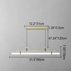 Nordic Minimalist Long Strip Leather LED Island Light Chandelier Lumendat