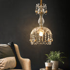 Modern Luxury Crystal Hanging Dome 1-light Pendant Light BulbSquare