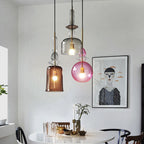 Nordic Colorful Candy Cane Glass 1-light LED Pendant Light BulbSquare