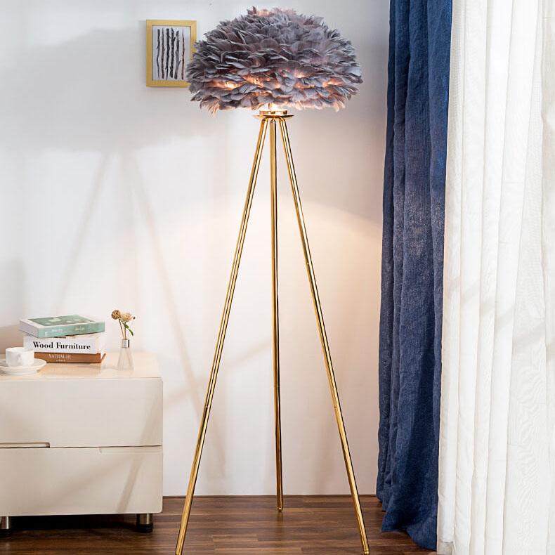 Modern Feather 1-Light Globe Standing Floor Lamp Lumendat