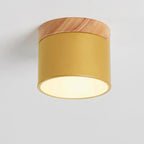 Scandinavian Macaroon Solid Color Log LED Flush Mount Ceiling Light BulbSquare