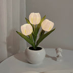 Tulip Simulation Bouquet Ceramic Flower Pot LED Night Light Table Lamp Lumendat