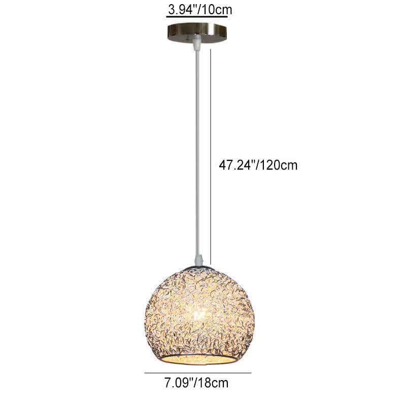 Contemporary Creative Aluminum Macaron Round 1-light Pendant Light for Living Room BulbSquare