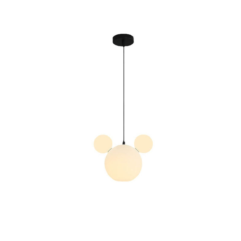 Lumendat Modern Minimalist Milk White PE Mouse 3-Light Kids Chandelier Lumendat