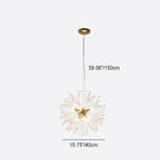 Contemporary Scandinavian Dandelion Metal Crystal 8/9/12/16 Light Chandelier for Bedroom Lumendat