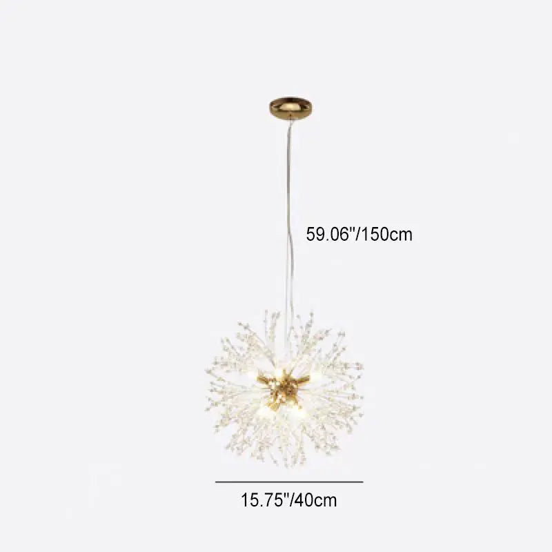 Contemporary Scandinavian Dandelion Metal Crystal 8/9/12/16 Light Chandelier for Bedroom Lumendat
