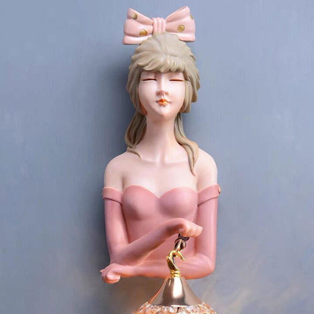 Lumendat Creative Girl Painted Resin Glass Kids 1-Light Wall Sconce Lamp Lumendat