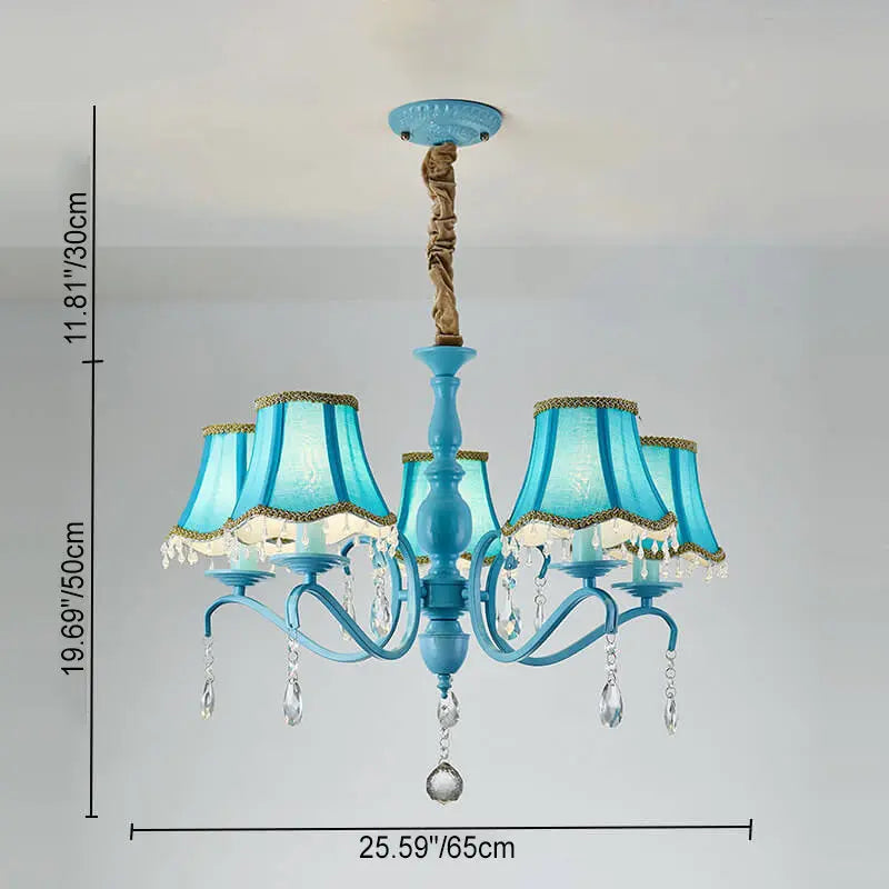 Modern Creative Cone Iron Crystal Fabric 5/6/8 Light Chandelier Lumendat