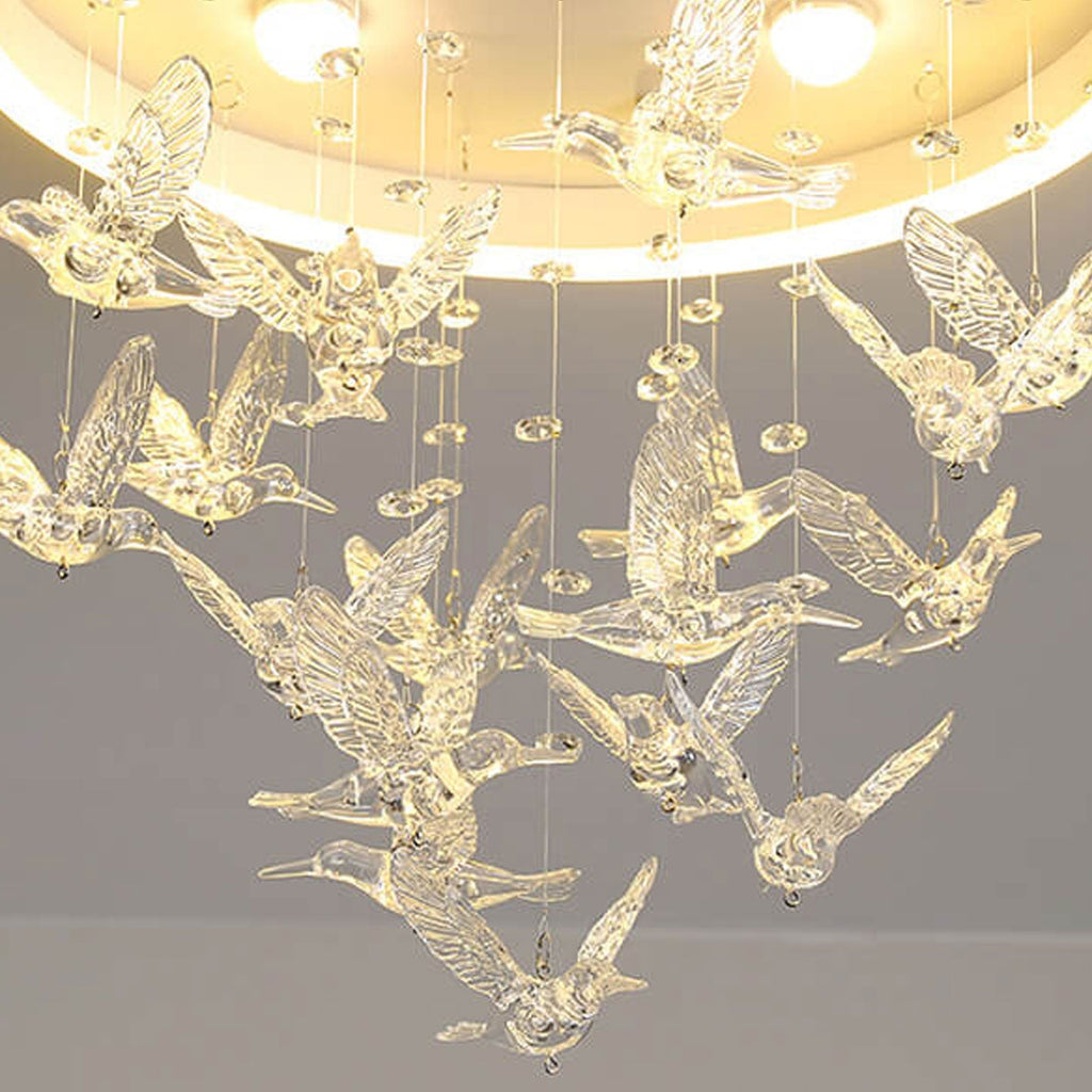 Modern Creative Cartoon Round Bird / Skirt Hanging LED Flush Mount Ceiling Light Lumendat