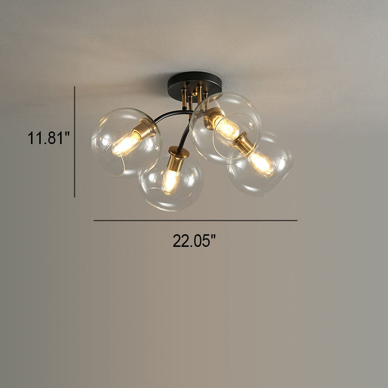 Modern Light Luxury Glass Magic Bean Round 4/6/8 Light Semi-Flush Mount Ceiling Light Lumendat
