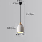 Traditional Japanese Cement Solid Wood Circle 1-light Pendant Light for Dining Room BulbSquare
