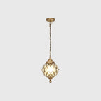 European Vintage Round Ball Die-cast Aluminum Glass Waterproof Outdoor 1-light Pendant Light BulbSquare