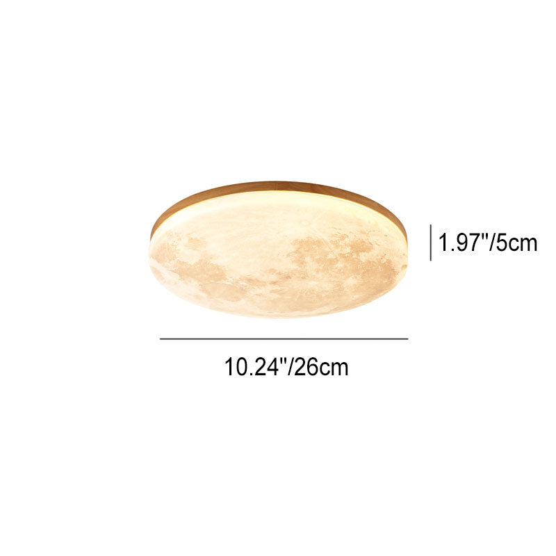 Nordic Minimalist Moon Round Pvc LED Flush Mount Ceiling Light