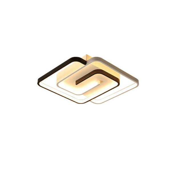 Modern Creative Square Ring Aluminum LED Semi-Flush Mount Ceiling Light Lumendat