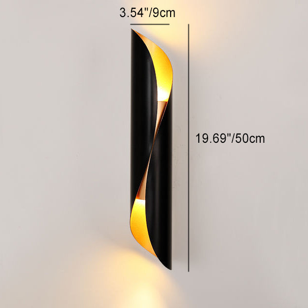 Contemporary Nordic Strip Spiral Iron 2-Light Wall Sconce Lamp For Hallway Lumendat