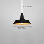 Contemporary Industrial Round Iron 1-light Pendant Light for Living Room Lumendat