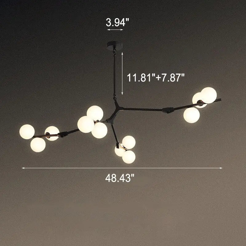 Modern Creative Magic Bean Branch Glass 12/18/24 Light Chandelier Lumendat