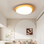 Nordic Iron Wood Grain Pebble LED Flush Mount Ceiling Light Lumendat