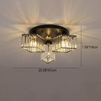 Modern Luxury Diamond Shaped Iron Crystal 3/4/5/6 Light Semi-Flush Mount Ceiling Light Lumendat