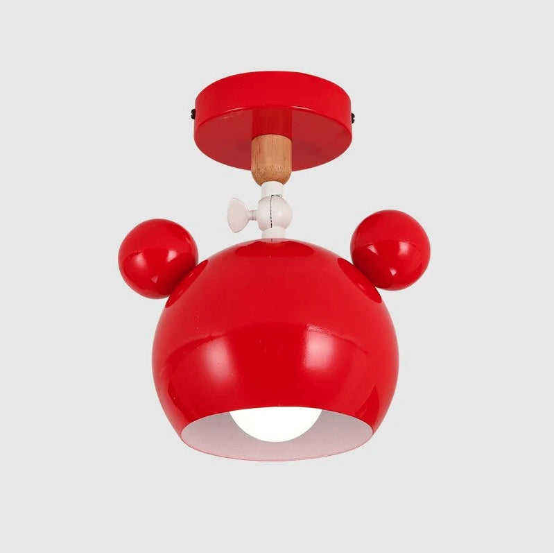 Contemporary Scandinavian Macaron Round Iron Rotatable 1-light Semi-flush Mount Ceiling Light for Living Room