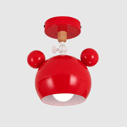 Contemporary Scandinavian Macaron Round Iron Rotatable 1-light Semi-flush Mount Ceiling Light for Living Room