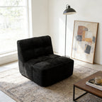 Modern Minimalist Chenille Compression Sofa - Frame-Free High Resilience Foam Portable Couch In Single & Loveseat Options For Living Room Lumendat