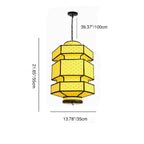 Chinese Retro Hexagonal Faux Sheepskin Iron 1-light Pendant Light BulbSquare