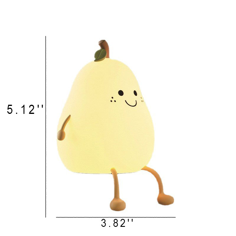 Creative Fruit Pear Silicone LED Night Light USB Table Lamp Lumendat