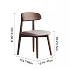 Traditional Vintage Square Rubberwood Solid Wood PU Leather Foam Sponge Armless Dining Chair For Dining Room DFM-F