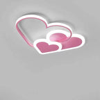 Contemporary Scandinavian Heart Shape Acrylic Metal LED Flush Mount Ceiling Light for Bedroom