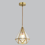 Modern Colorful Water-grain Glass 1-light Diamond Shaped Pendant Light BulbSquare