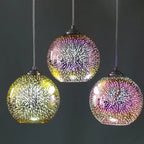 Modern Creative 3d Colorful Fireworks Glass 1-light Dome Pendant Light Lumendat