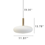 Nordic Milky White Glass Flat Round 1-light Pendant Light BulbSquare