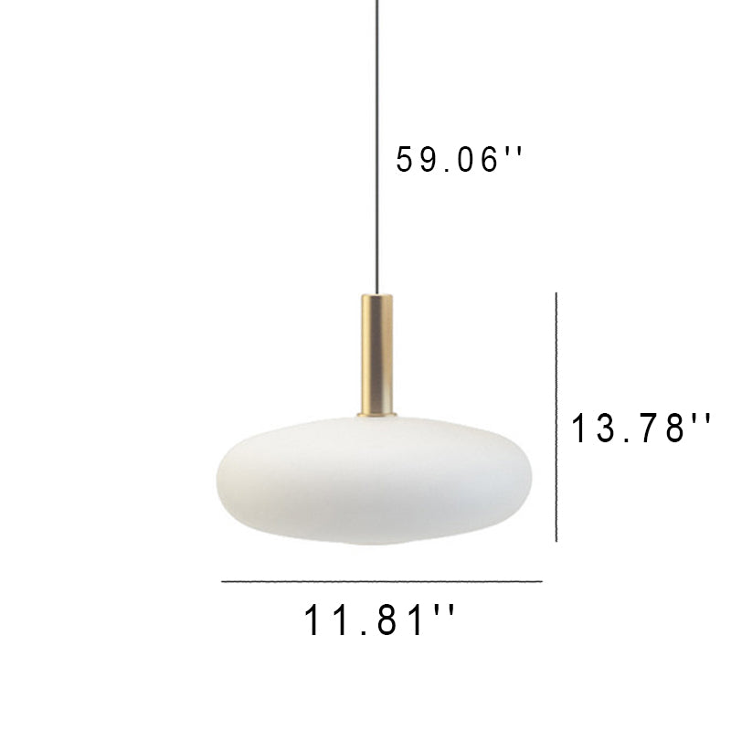 Nordic Milky White Glass Flat Round 1-light Pendant Light BulbSquare