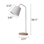 Nordic Minimalist Cone Linen Shade Wood Base 1-Light Table Lamp Lumendat