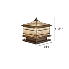 European Outdoor Brass Glass Square 1/2 Light Waterproof Pillar Landscape Light Lumendat
