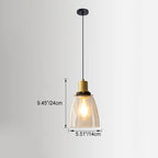 Vintage Minimalist Semi-circular Cone Cup Iron Glass 1-light Pendant Light BulbSquare