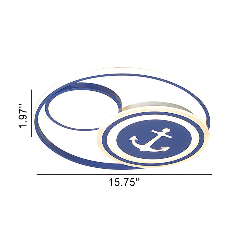 Lumendat Cartoon Creative Rudder Nautical LED Flush Mount Ceiling Light Lumendat