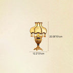 Traditional European Vintage Fabric Beaded Curtain Resin Base Palace 1-Light Table Lamp For Study Lumendat