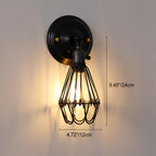 Traditional Vintage Cage Iron 1-Light Wall Sconce Lamp For Living Room Lumendat