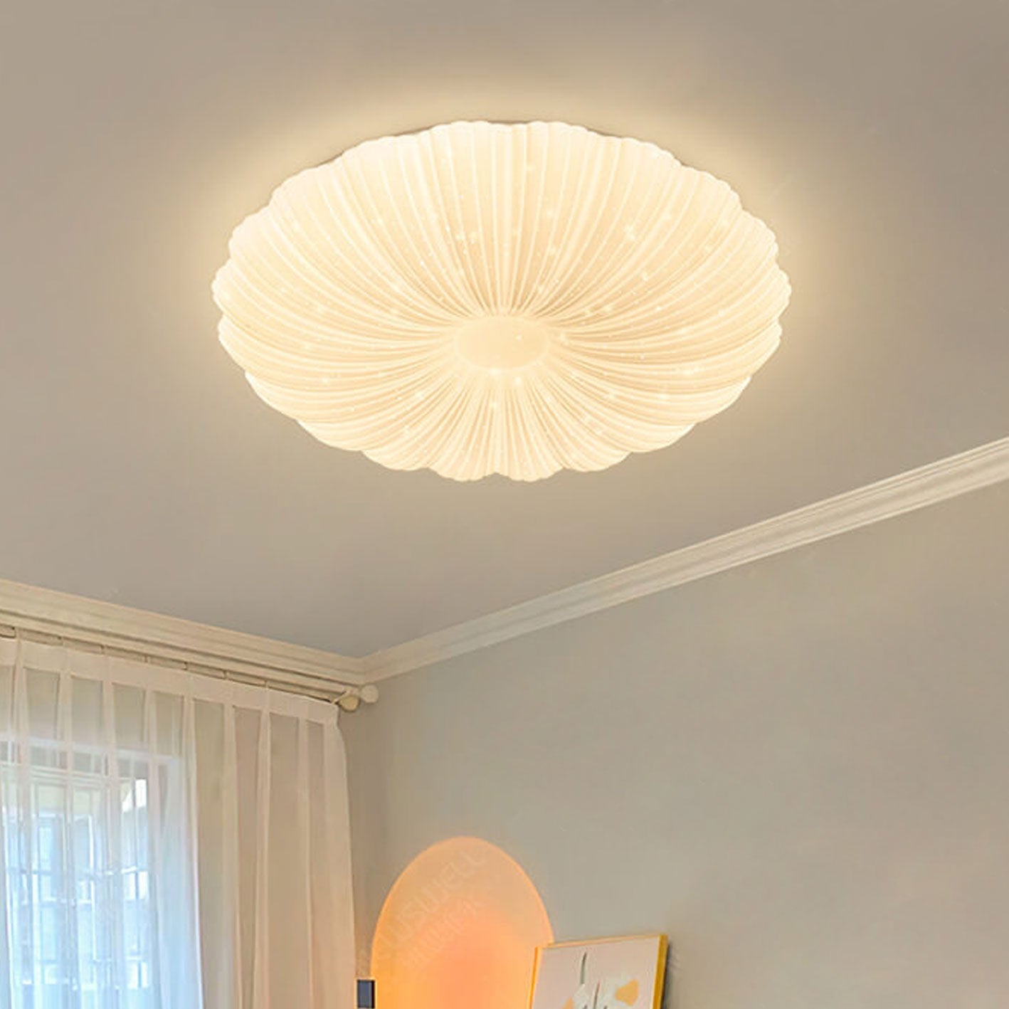 Modern Minimalist Shell Acrylic Round LED Flush Mount Ceiling Light Lumendat