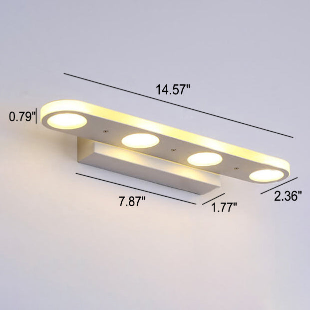 Modern Simple White Long Oval Acrylic Vanity Light 4/6 Light Wall Sconce Lamp Lumendat
